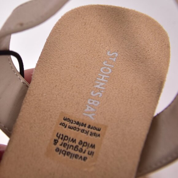 St. John's Bay Women's Tan Sandals Strappy Open Toe Size 6.5 - Picture 6 of 10